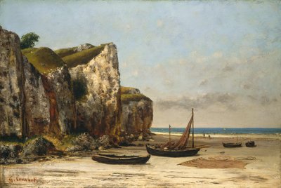 Strand in Normandië door Gustave Courbet