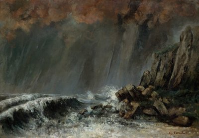 Marine: De waterhoos, 1870 door Gustave Courbet