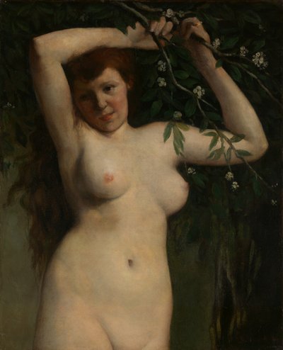 Naakt met Bloeiende Tak, 1863 door Gustave Courbet