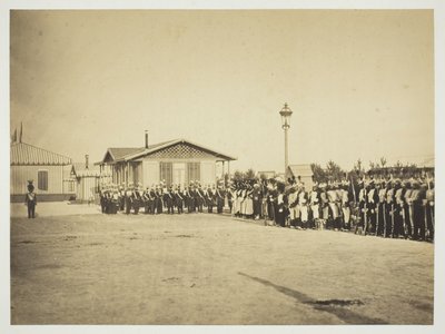 Licht-Infanteriesoldaten, Kamp de Châlons door Gustave Le Gray