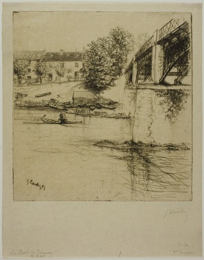 De Brug bij Gournay, vanaf de Zijkant door Gustave Leheutre