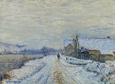 Sneeuweffect in Tournedos, 1899 door Gustave Loiseau