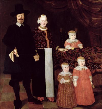 Portret van een Hamburgse familie, c.1640 door Hamburg Master