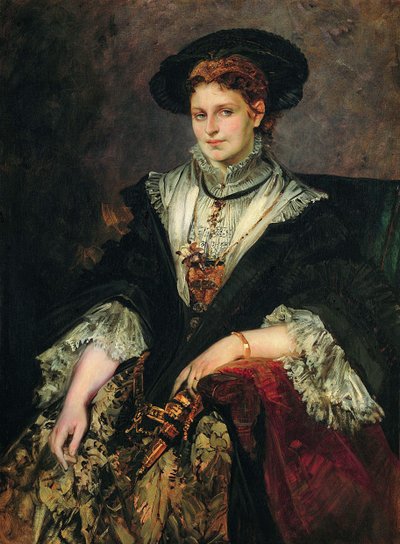 Portret van Bertha von Piloty, 1872-1873 door Hans Makart