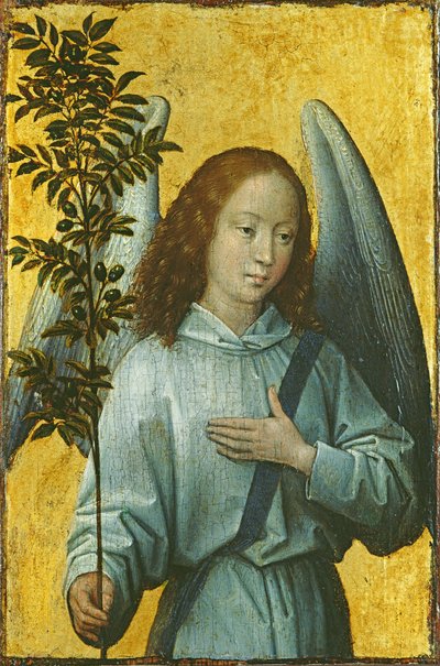 Engel met een olijftak door Hans Memling