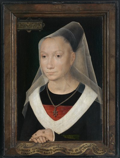 Portret van een jonge vrouw door Hans Memling