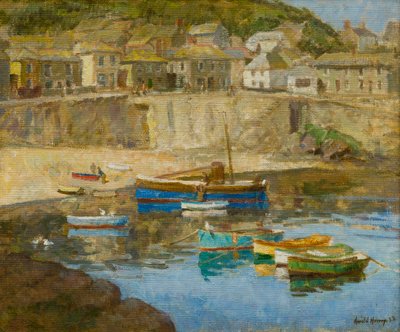 Mousehole Harbour, c.1920 door Harold Harvey