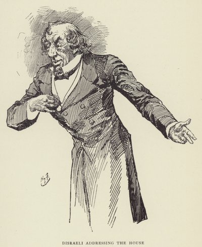 Disraeli spreekt het Huis toe door Harry Furniss