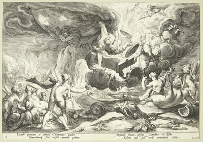 De val van Phaëton door Hendrick Goltzius