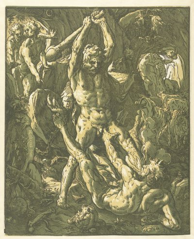 Hercules en Cacus door Hendrick Goltzius