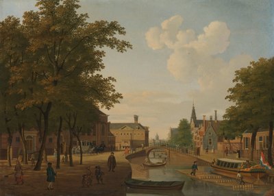 Gezicht op de Houtmarkt, Amsterdam door Hendrik Keun