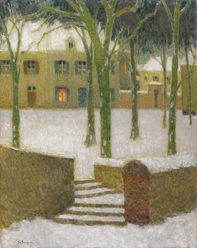 Een plek in Nemours, 1930 door Henri Le Sidaner