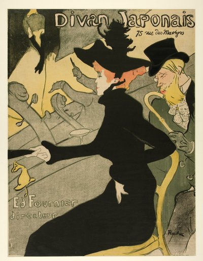 Divan Japonais, gepubliceerd 1892 door Henri de Toulouse Lautrec