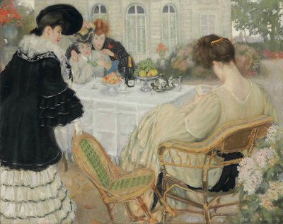 Dames aan de thee, 1902 door Henry Caro Delvaille