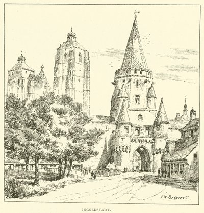 Ingoldstadt (gravure) door Henry William Brewer