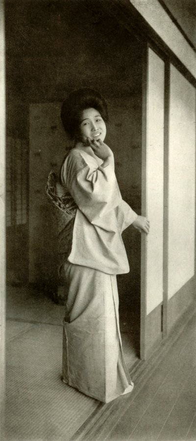 Een dienstmeid van mooi Japan, 1910 door Herbert Ponting