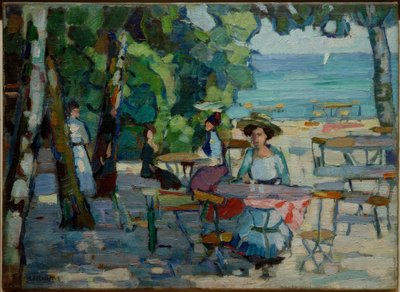 Koffietuin aan de Ammersee door Hermann Stenner