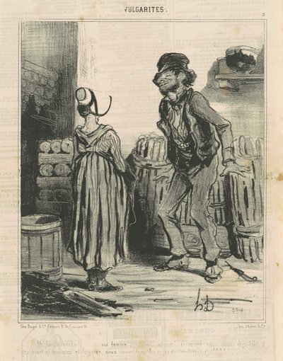 Ah! Fouchtrra! ... Mijn vrouw... door Honoré Daumier