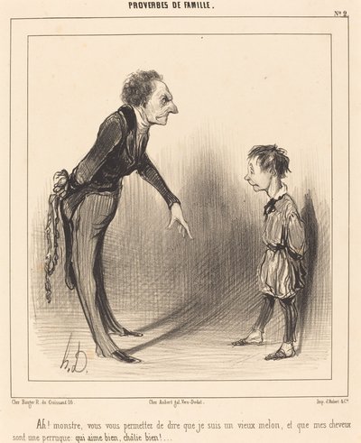 Ah! monster, u durft... door Honoré Daumier