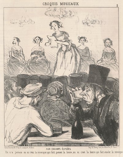 Op de Champs-Elysées door Honoré Daumier