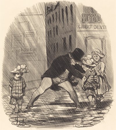 Het is stom om in de winter te hebben, des... door Honoré Daumier