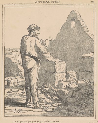 Het is toch niet daarvoor... door Honoré Daumier