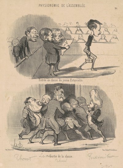 Binnenkomst in de Klas van de Jonge Estancelin door Honoré Daumier