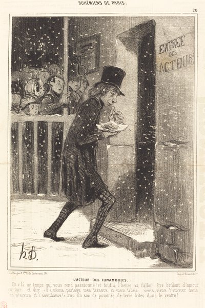 De Acteur van de Funambules door Honoré Daumier