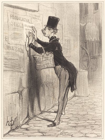 De Plaatser door Honoré Daumier