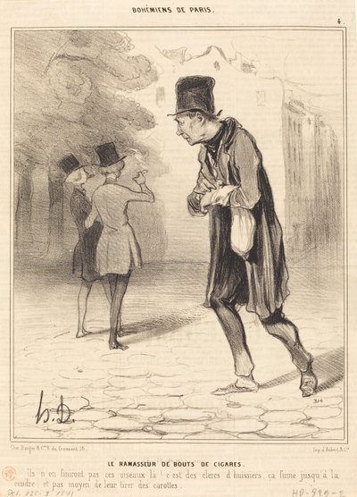 De Sigarenpeukverzamelaar door Honoré Daumier