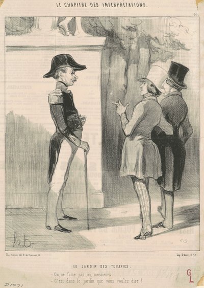 De tuin van de Tuilerieën door Honoré Daumier