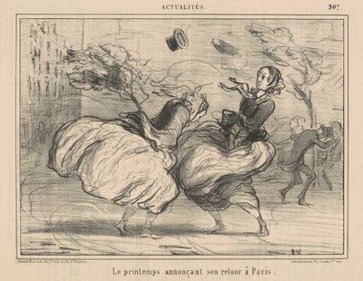 De lente die zijn terugkeer naar Parijs aankondigt door Honoré Daumier