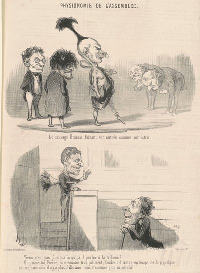 De wilde Bineau die zijn intrede doet door Honoré Daumier