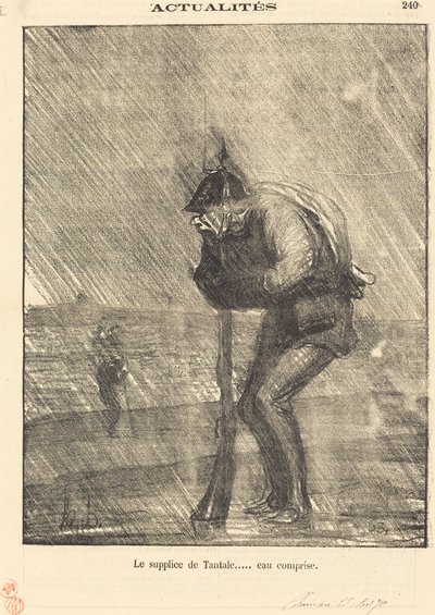 De kwelling van Tantalus... inclusief water door Honoré Daumier