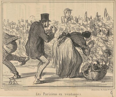 De Parijzenaars tijdens de wijnoogst door Honoré Daumier