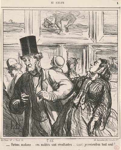 Laten we praten, mevrouw... deze naaktheden zijn schokkend... door Honoré Daumier