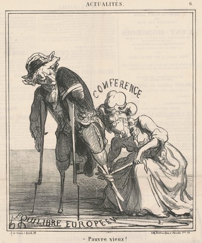 Arme oude man door Honoré Daumier