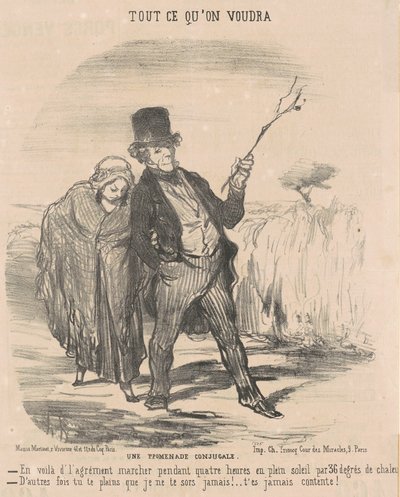 Een Huwelijkse Wandeling door Honoré Daumier