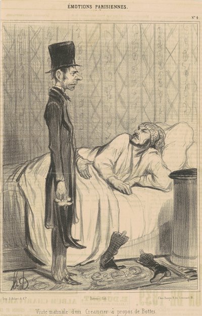 Ochtendbezoek van een schuldeiser door Honoré Daumier