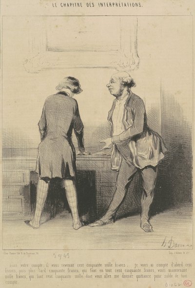 Voici votre comptre: Il vous revenait ... door Honoré Daumier