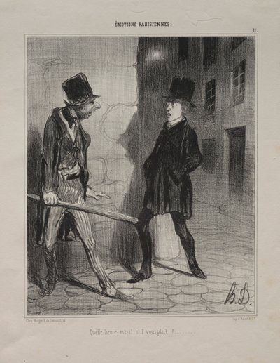 Hoe laat is het, alstublieft? door Honoré Daumier