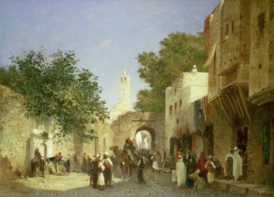 Arabische Straatscène, 1872 door Honore Boze