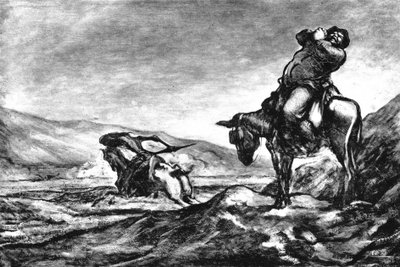 Don Quichotte en Sancho Panza door Honoré Daumier