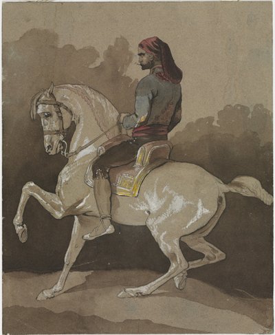 Arabier te paard, 1800s door Emile Jean Horace Vernet