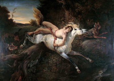 Mazeppa en de Wolven, 1826 door Emile Jean Horace Vernet