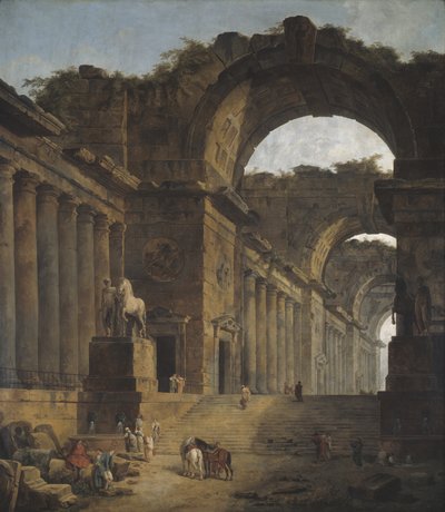 De fonteinen, 1787-88 door Hubert Robert