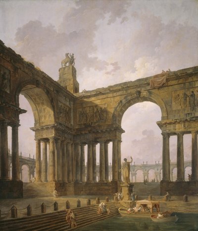 De aanlegplaats, 1787-88 door Hubert Robert