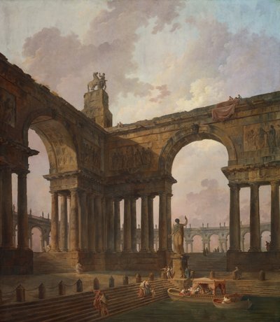 De landingsplaats door Hubert Robert