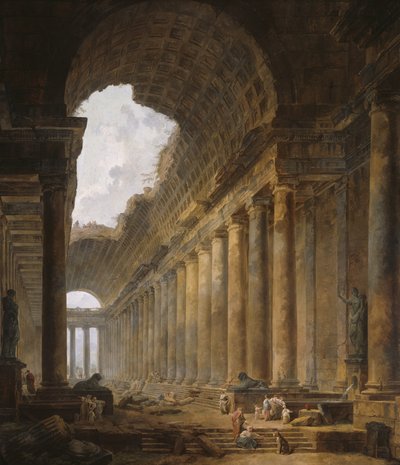 De oude tempel, 1787-88 door Hubert Robert