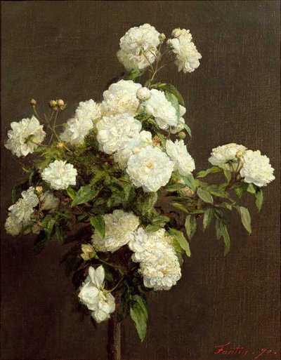 Witte Rozen, 1870 door Ignace Henri Jean Fantin Latour